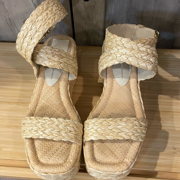 Dolce Vita Cannes Ankle Strap Espadrille Platform Sandal in light natural raffia - Picture 2 of 5